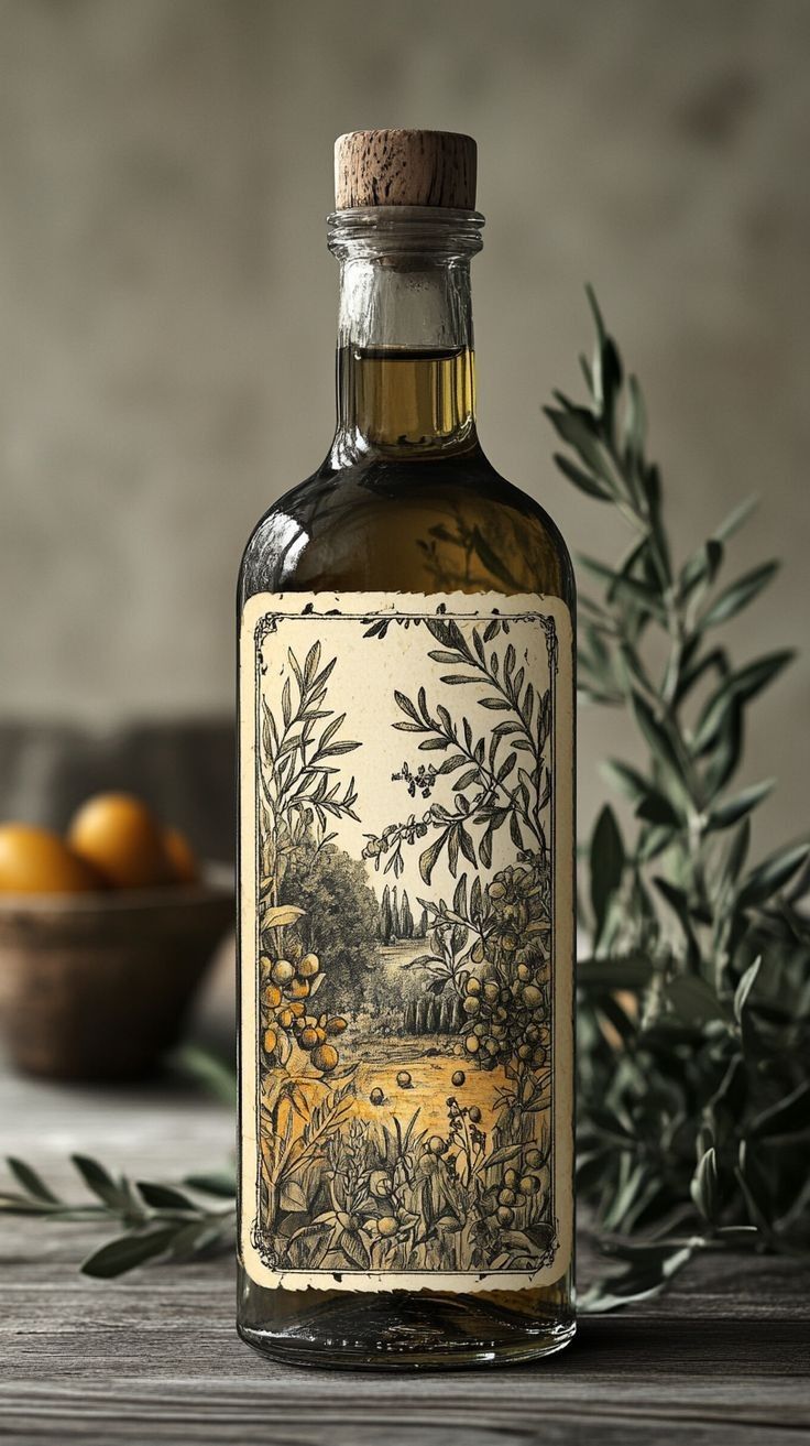 Artisanal Moroccan Olive Oil in Hand-Blown Glass Bottle
