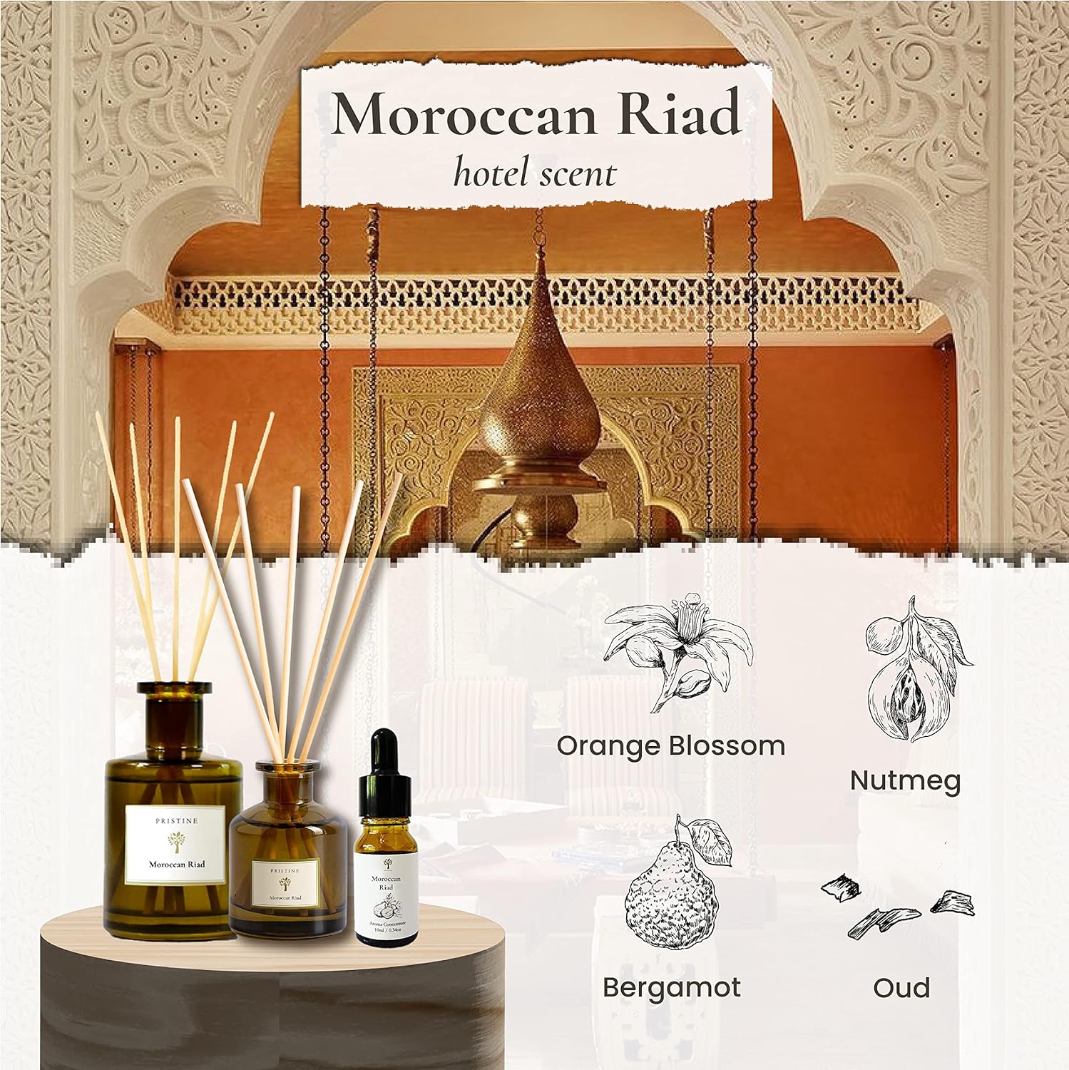 Artisan Venetian-Moroccan Reed Diffuser – Bergamot, Orange &amp; Oud